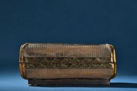民国时期 老竹雕漆金首饰盒