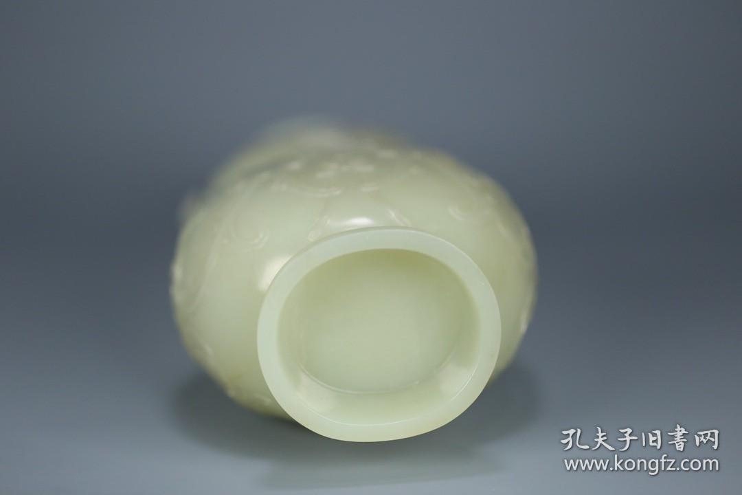 旧藏 清 和田玉大吉双喜葫芦瓶。尺寸29*12*8cm、重985g