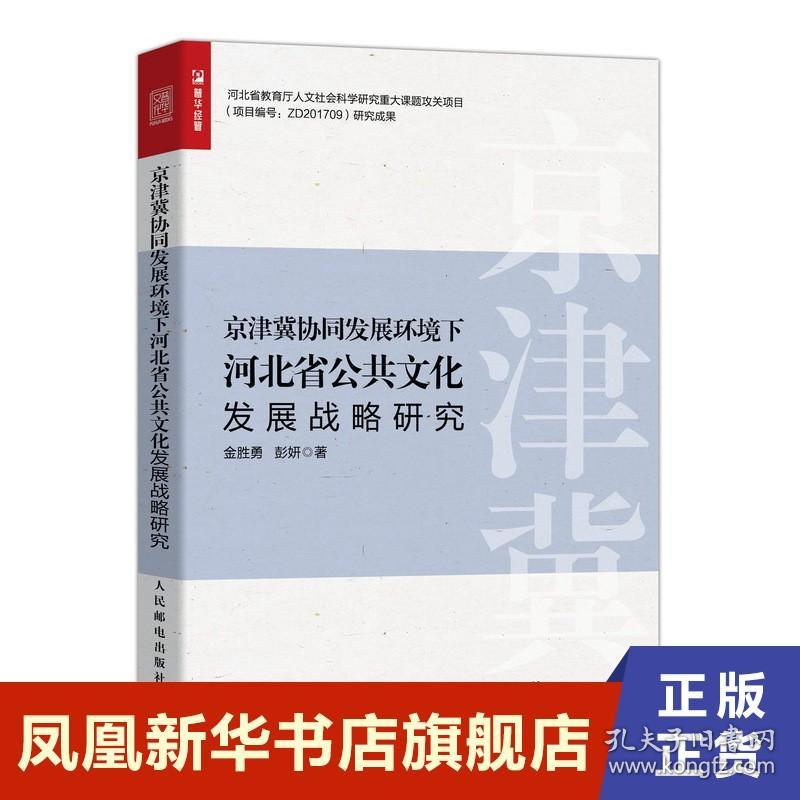 京津冀协同发展环境下河北省公共文化发展战略研究 金胜勇  彭妍 著 文化理论书籍 正版书籍