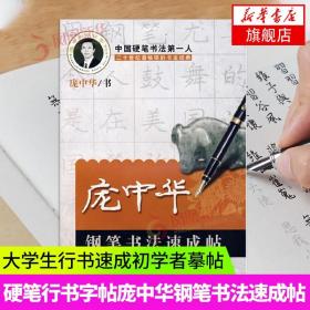 庞中华钢笔书法速成帖 书法篆刻硬笔书法庞中华行楷书字帖小学生成人练字帖钢笔大学生行书初学者摹帖