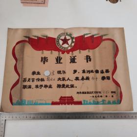 河北省涿县百尺竿公社胡同口学校【1977年】毕业证书