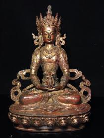 铜长寿佛佛像，工艺精美，包浆厚重