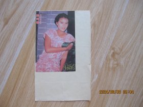 港台明星周海媚 原版黄背不干胶贴纸一版 1枚 （22X14厘米）