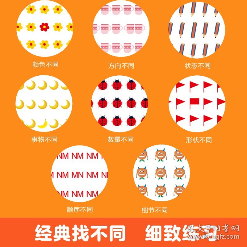 找不同游戏初单册趣味找不同专注力训练2-3-4-5到6岁儿童益智找不同的玩具图书三岁游戏逻辑思维练习册3-6-8岁儿童观察力启蒙早教书
