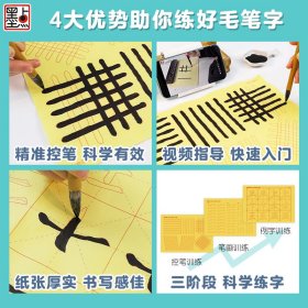 墨点字帖毛笔入门控笔训练启蒙篇小学生初学者毛笔字帖毛边纸单字笔画练习临摹书法字帖