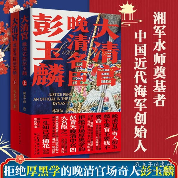 大清官——晚清名臣彭玉麟上下2册晚清中兴四大名臣之一书生从戎湘军水师奠基者中国近代海军创始人历史人物传记丛书