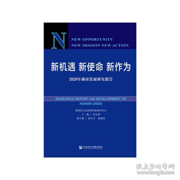 新机遇新使命新作为：2020年湖南发展研究报告