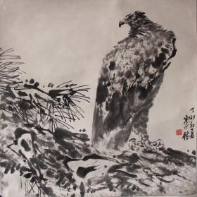 陈永锵款国画精品复制画——隼视傲然（原大）