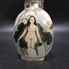 旧藏：琉璃内画【巫山神女图】鼻烟壶规格：8.7cm  宽5.3cm  重75g