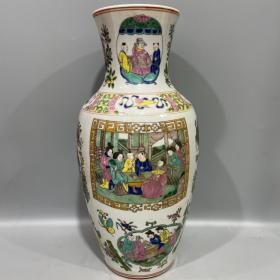 民国时期粉彩人物花瓶