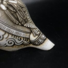 旧藏 藏传雕佛法螺规格：长16.5cm宽8.5cm重4420g