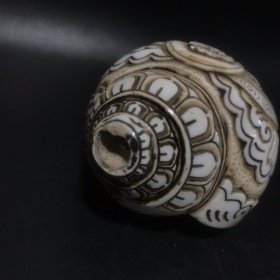 旧藏 藏传雕佛法螺规格：长16.5cm宽8.5cm重4420g