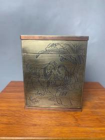 旧藏白铜烟丝盒