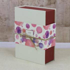 高档精美礼品盒礼物包装盒 红色腰封书形礼盒1个 尺寸:长26*宽19*高8cm 可放鲜花，礼品，礼物，可用于收纳物品