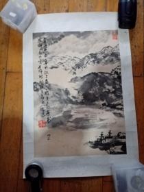 国画家、美书教育家王森然山水画作（保真）