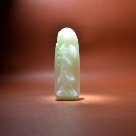 【惜墨舫】致敬708090 30克天然和田玉精品特色料翠青白玉站观音菩萨全身像挂坠 苏工苏州玉雕 70后80后90后喜欢的藏品商品 致敬逆行者