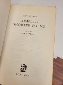 Milton: Complete Shorter Poems  (Longman Annotated English Poets)