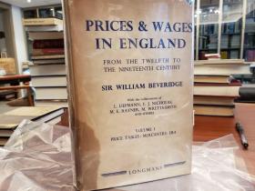 Prices and Wages in England From the Twelfth to the Nineteenth Century
