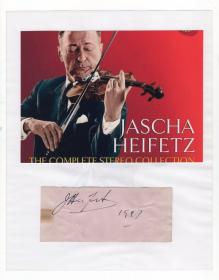 “琴圣” 伟大的小提琴大师 海菲兹（Jascha Heifetz）1947年亲笔签名页