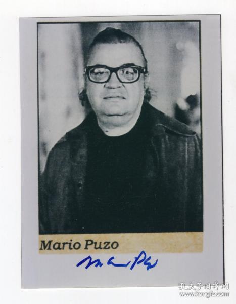 美国著名作家《教父》作者 马里奥·普佐 Mario Puzo 亲笔签名照 JSA鉴定认证