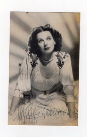 最美科学家 “wifi之母” 好莱坞传奇女星 海蒂·拉玛（Hedy Lamarr）1948年早期亲笔签名官方明信片
