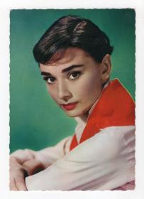 好莱坞女神 赫本 Audrey Hepburn 早期原版明信片照片 少见