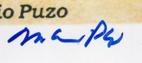 美国著名作家《教父》作者 马里奥·普佐 Mario Puzo 亲笔签名照 JSA鉴定认证