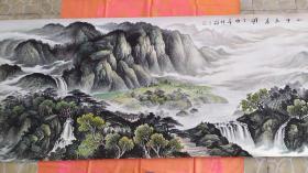 林散之大师之子、著名书画家林筱之24平尺精品国画《山中幽居图》