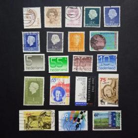荷兰 信销票20枚 外国邮票
