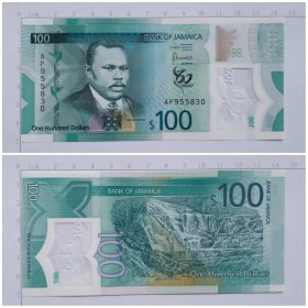牙买加钱币 100元塑料钞 2022年 美洲 （独立60周年纪念钞）