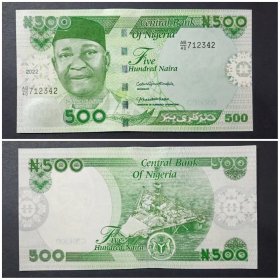 尼日利亚钱币 500奈拉纸币  2022年 非洲