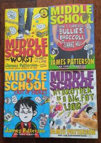 英文原版 MIDDLE SCHOOL 4册全 硬精装 品佳 How I Survived Bullies, Broccoli, and Snake Hill / My Brother Is A Big, Fat Liar / The Worst Years of My Life / Get Me Out of Here