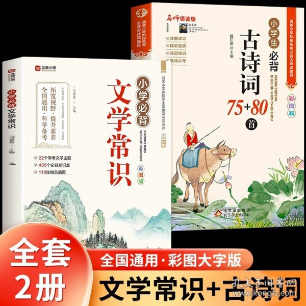 小学文学常识背诵 彩图版 小学语文基础知识积累大全优美句子手册 中国古代现代文学常识古诗词大集结知识点集锦注释