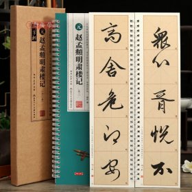 学海轩共2本赵孟頫明肃楼记名家碑帖近距离临摹卡墨迹本米字格修复放大临读对照版赵体行书字卡毛笔书法字帖成人学生临摹范本