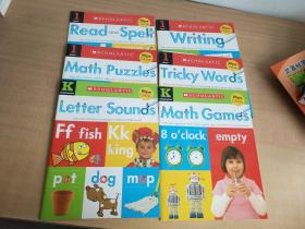 SCHOLASTIC 学校的 阅读和拼写read and spell、写writing、数学难题math puzzles、捣蛋字tricky words、字母发音math puzzles  、数学游戏math games 六册合售【实物拍图 内页干净】
