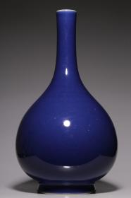 清雍正，霁蓝釉胆瓶
