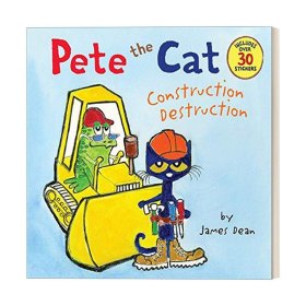 英文原版绘本 Pete the Cat: Construction Destruction 皮特猫建筑和破坏 英语入门启蒙绘本 吴敏兰推荐 英文版 进口英语原版书籍