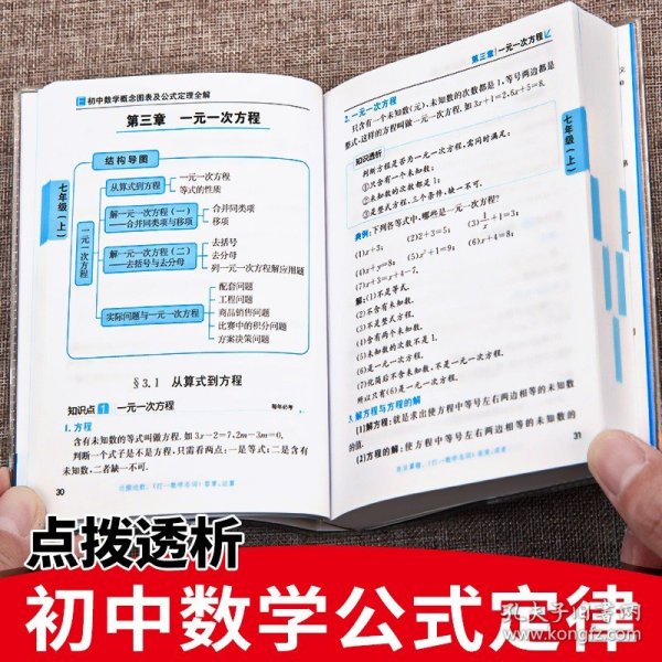 初中数学概念图表及公式定理全解