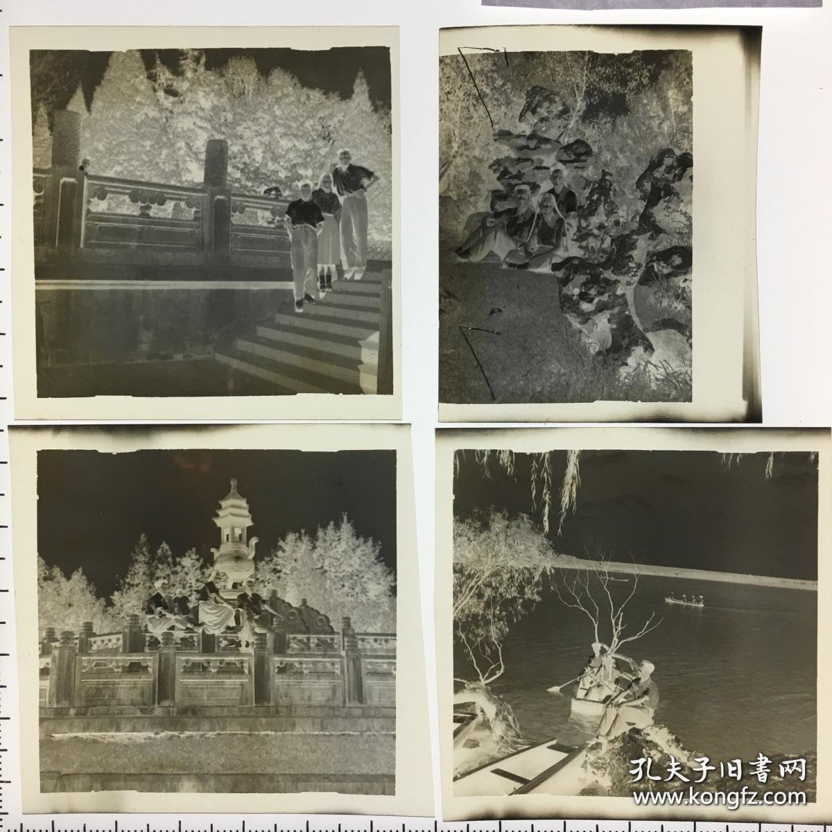 共和国初期军乐团相关·合影于南京玄武湖·旧底片4枚·详见书影·CDZPDP·30·10