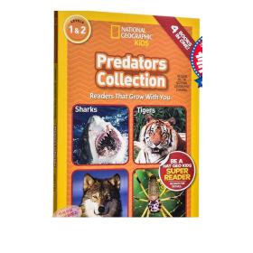 英文原版 national geographic kids Predators Collection L1&L2 美国国家地理自然与生物4故事合集 全彩版分级阅读 儿童百?