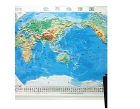 语音教学版世界立体地形图2.28x1.68米世界中国地理地貌凹凸地图