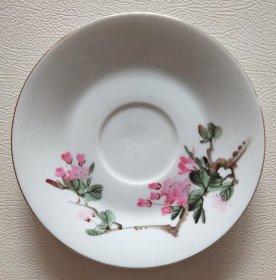 手绘桃花盘（15.5厘米）