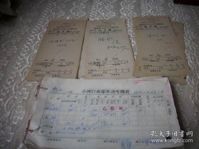 1968年山西临汾市-翼城县桥上兵团【小河口水库劳动考勤表】一厚本170张！附1970年翼城县小河口工地医院【处方】14张