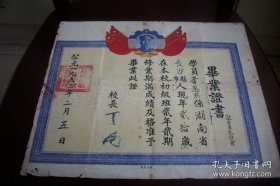 1953年【长沙市第一干部业余学校】毕业证书！31/27厘米