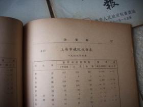 解放区1949年上海市人民政府秘书处出版-陈毅题书名【上海市统计月报】创刊号-第五期！5册合售！民政类、公安类、外事类、公用类