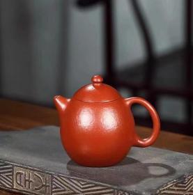 国家工艺美术师陶建紫砂壶，朱泥龙旦壶