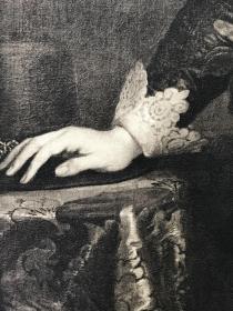 《英国国王查理一世肖像》—比利时弗拉芒画派巴洛克风格画家安东尼·凡·戴克(Sir Anthony van Dyck,1599 - 1641年)作品 20世纪初大幅高清照相腐蚀凹版铜版画 纸张尺寸50.5*38厘米