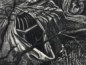 《捕鸟人》—俄罗斯现实主义运动的关键人物瓦西里·佩罗夫(Vasily Perov,1834-1882年)作品 19世纪末照相腐蚀凹版铜版画 雕刻师J. P. Poshalostin 纸张尺寸39*29.5厘米