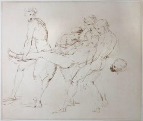 【拉斐尔】1823年超大幅飞尘蚀刻铜版画《阿多尼斯之死》—意大利文艺复兴三杰之拉斐尔(Raphael,1483-1520年)作品 雕刻师William Long 纸张尺寸56.2*38.2厘米