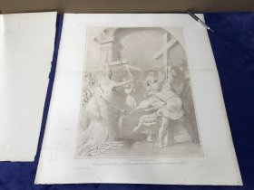 1823年超大幅蚀刻飞尘铜版画《找到真架》—意大利画家格雷戈里奥·帕加尼(Gregorio Pagani,1559 - 1605年)素描作品 雕刻师Frederick Christian Lewis 纸张尺寸63*56.2厘米